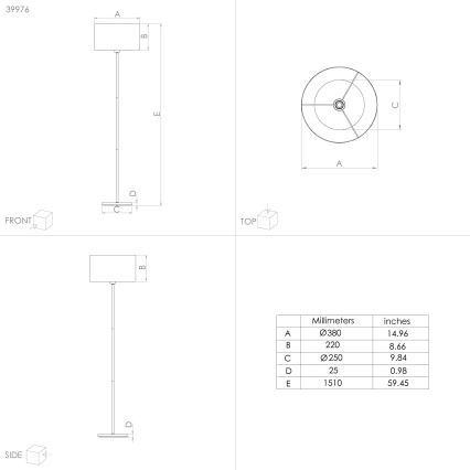 Eglo - Podna lampa 1xE27/40W/230V plava/zlatna