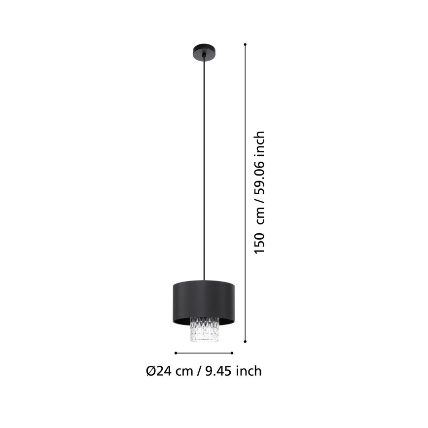 Eglo - Luster na sajli 1xE27/40W/230V crno