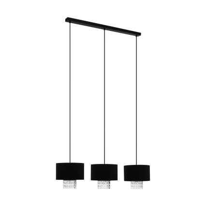 Eglo - Luster na sajli 3xE27/40W/230V crno