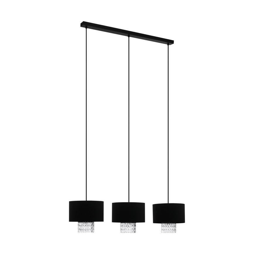 Eglo - Luster na sajli 3xE27/40W/230V crno