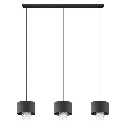 Eglo - Luster na sajli 3xE27/40W/230V crno