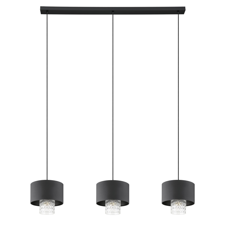 Eglo - Luster na sajli 3xE27/40W/230V crno