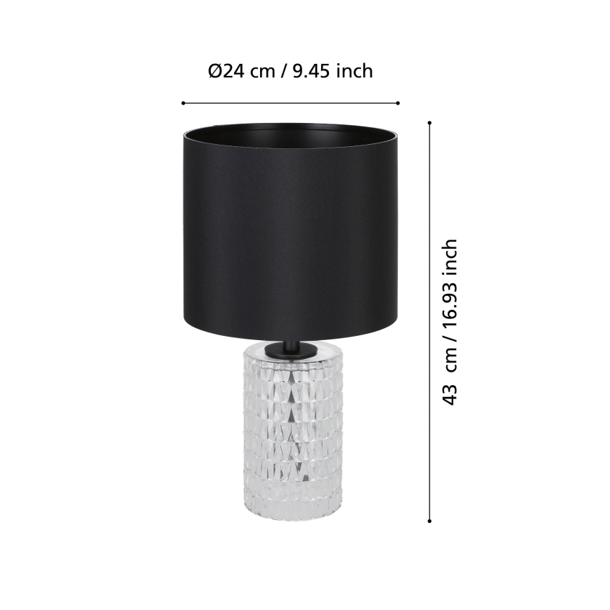 Eglo - Stona lampa 1xE27/40W/230V crno