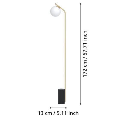 Eglo - Podna lampa 1xE27/40W/230V zlatna