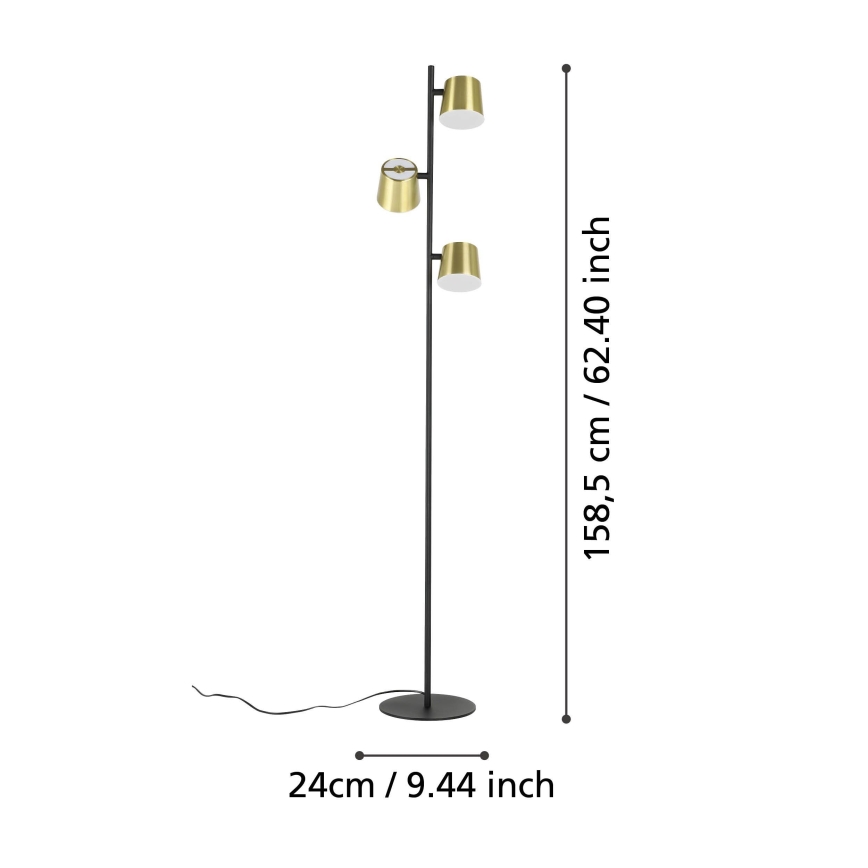 Eglo - Podna LED lampa 3xGU10/4,6W/230V 3000K zlatna