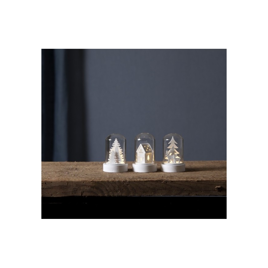 Eglo - SET 3x LED božićne dekoracije 1xLED/0,06W/1xCR2032 bele