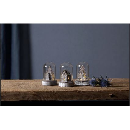 Eglo - KOMPLET 3x LED božićnih dekoracija 1xLED/0,06W/1xCR2032 braon