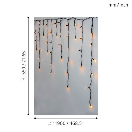 Eglo 410824 - LED Božićne spoljašnje lampice 480xLED/17x0,55m IP44 topla bela