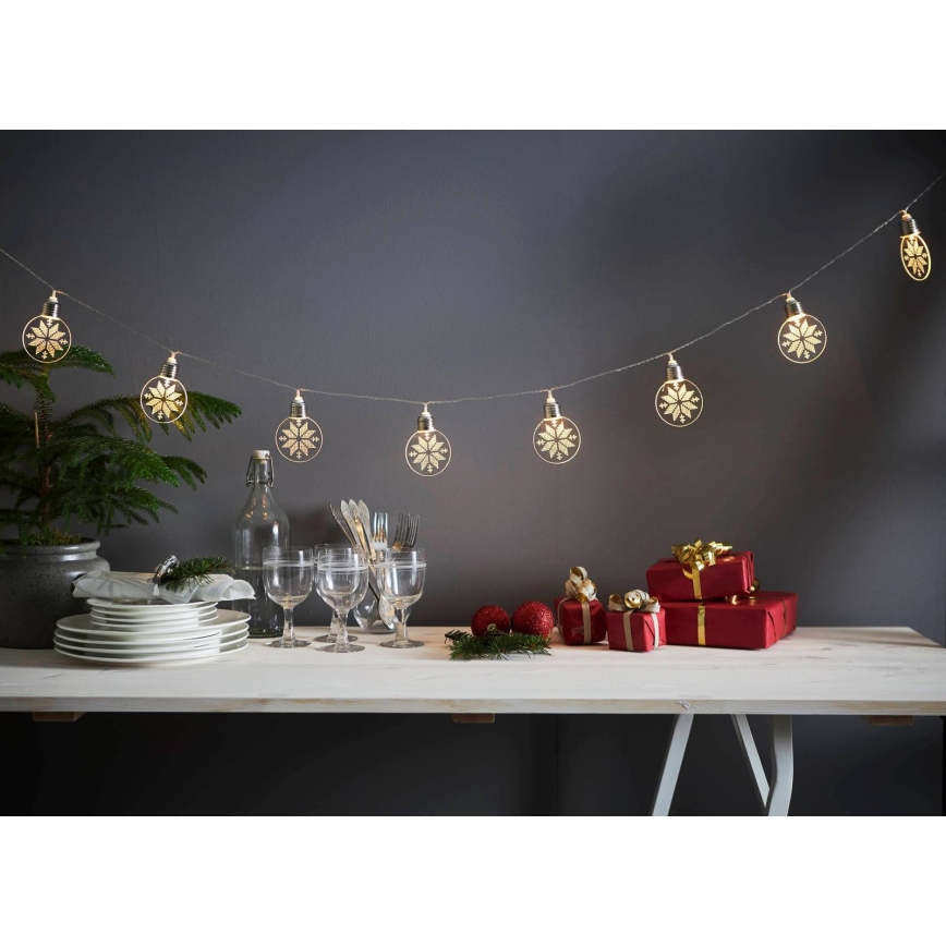 Eglo 411112 - LED Božićne lampice ORNAMENT 10xLED/3xAA 2,4m topla bela
