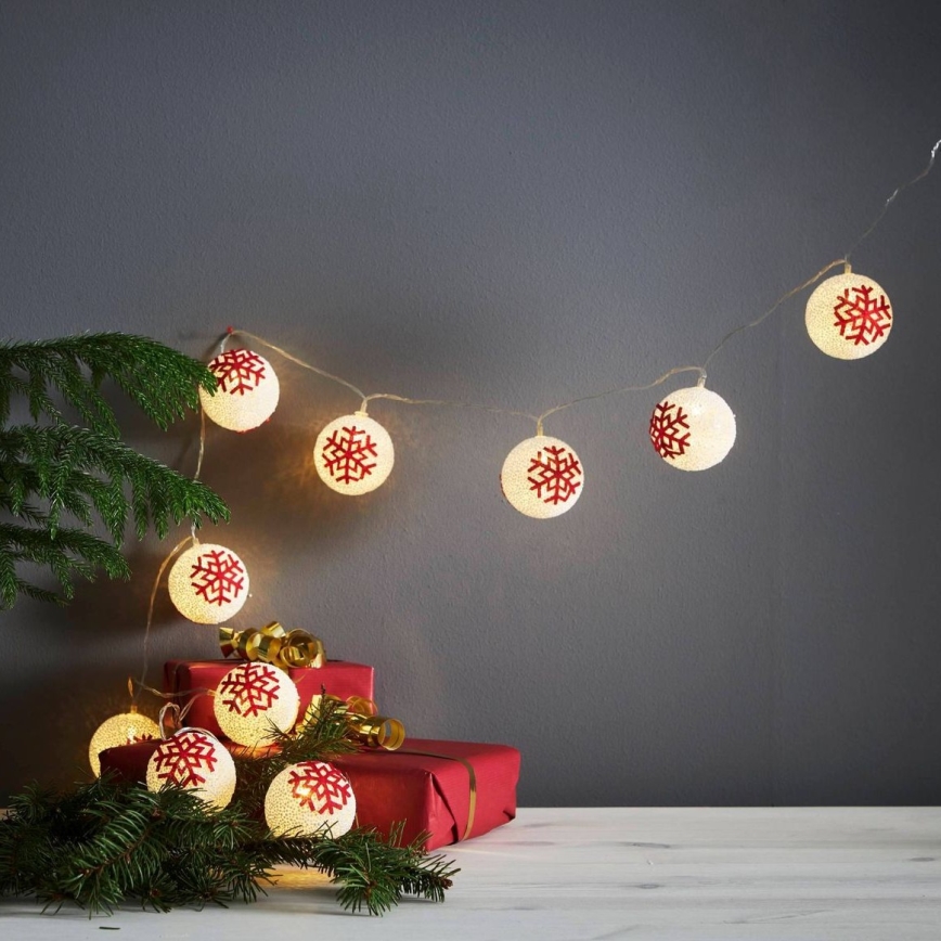 Eglo 411113 - LED Božićne lampice ORNAMENT 10xLED/3xAA 1,65m topla bela