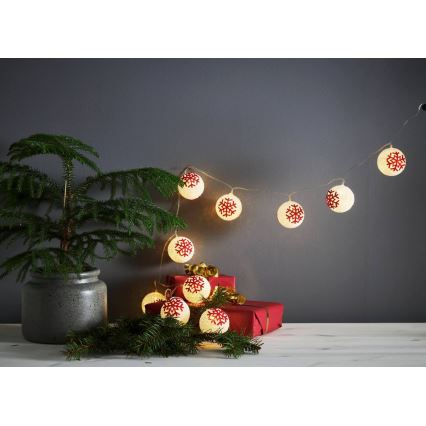 Eglo 411113 - LED Božićne lampice ORNAMENT 10xLED/3xAA 1,65m topla bela