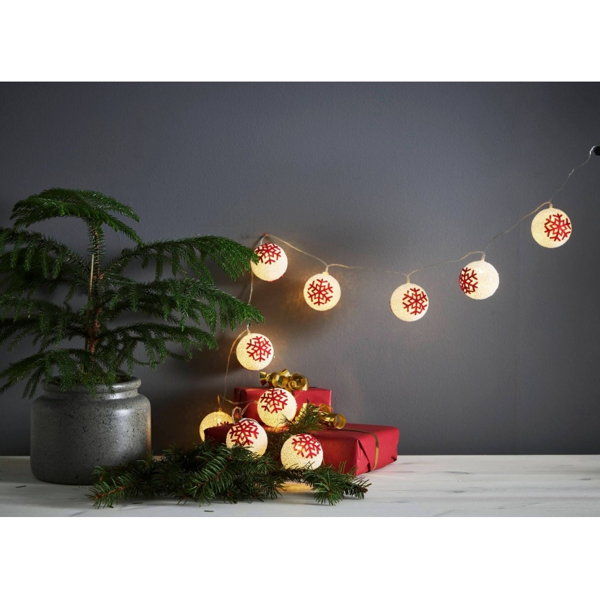 Eglo 411113 - LED Božićne lampice ORNAMENT 10xLED/3xAA 1,65m topla bela