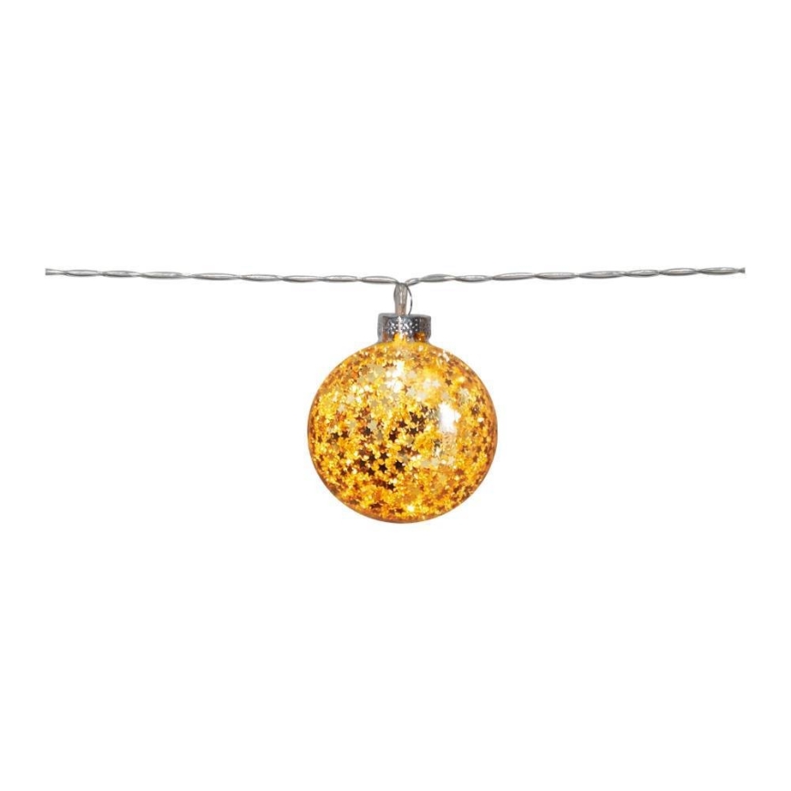 Eglo 411115 -  LED Dekorativni lanac GLITTER 10xLED/2xAA 1,65m topla bela