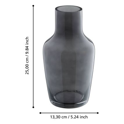 Eglo - Staklena vaza 25x13,3 cm crno