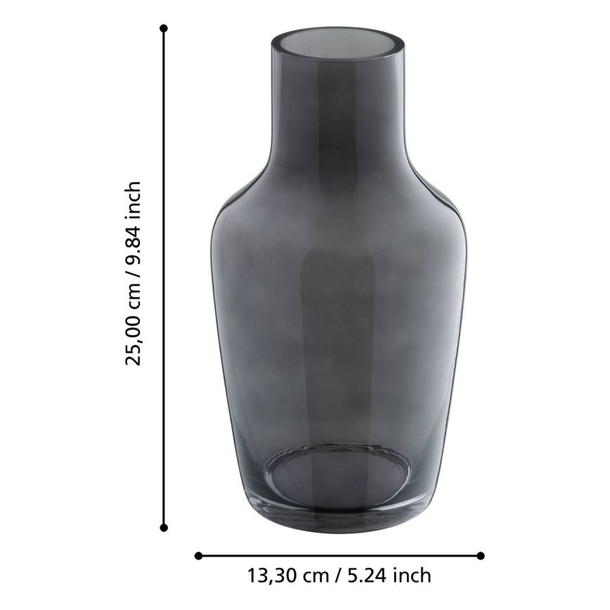 Eglo - Staklena vaza 25x13,3 cm crno