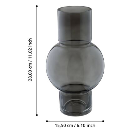 Eglo - Staklena vaza 28x15,5 cm crno