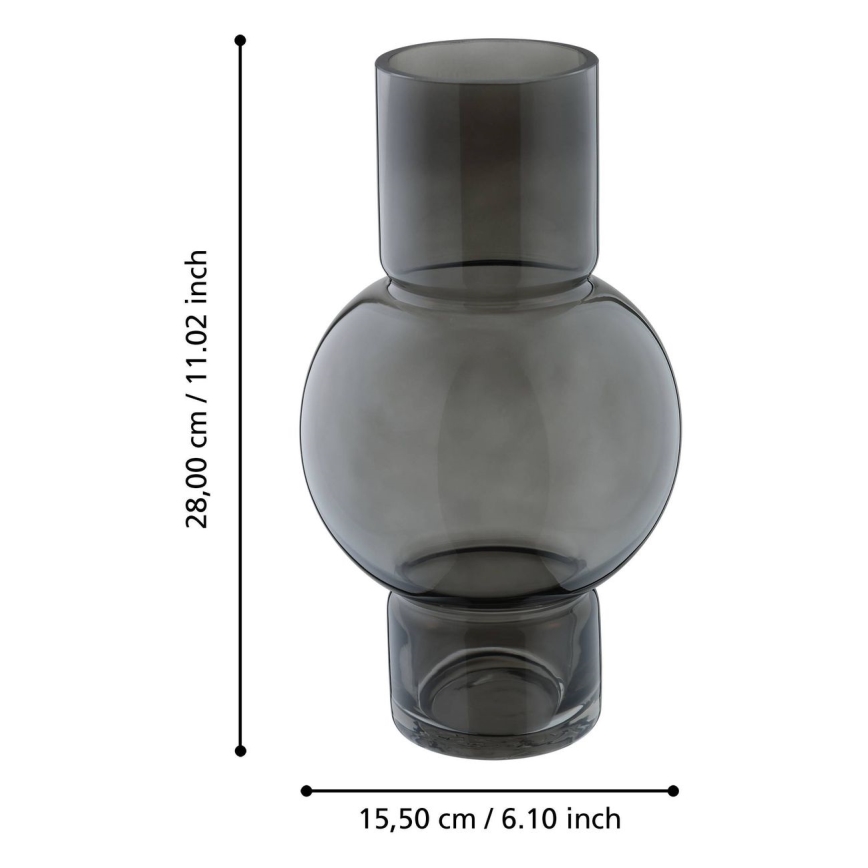 Eglo - Staklena vaza 28x15,5 cm crno