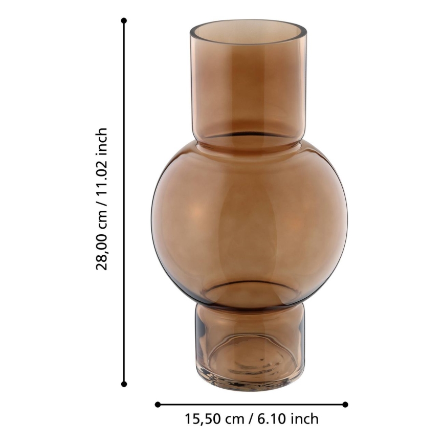 Eglo - Staklena vaza 28x15,5 cm braon