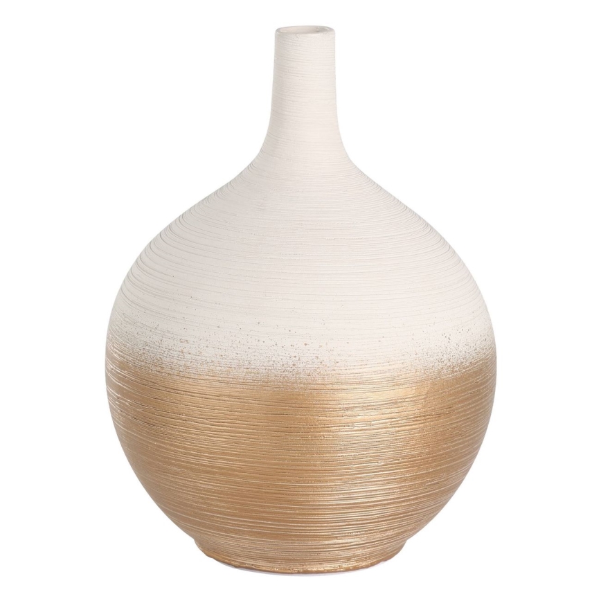 Eglo - Keramička vaza 22x16 cm bela/zlatna