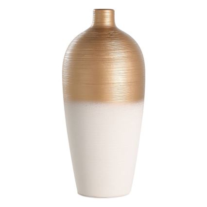 Eglo - Keramička vaza 28x15 cm bela/zlatna