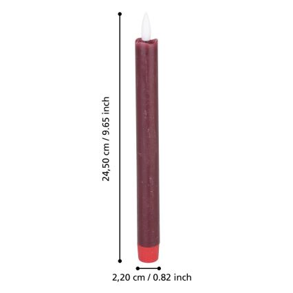 Eglo - SET 2x LED Sveća LED/1xAAA 24,5 cm crveno