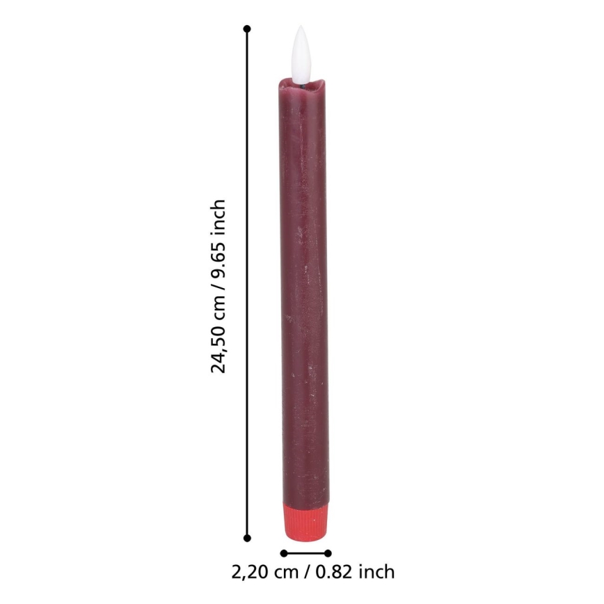 Eglo - SET 2x LED Sveća LED/1xAAA 24,5 cm crveno