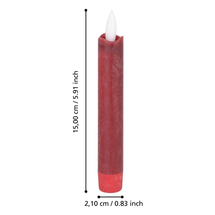 Eglo - SET 2x LED Sveća LED/1xAAA 15 cm crveno