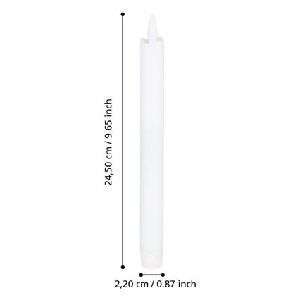 Eglo - SET 2x LED Sveća LED/1xAAA 24,5 cm bela