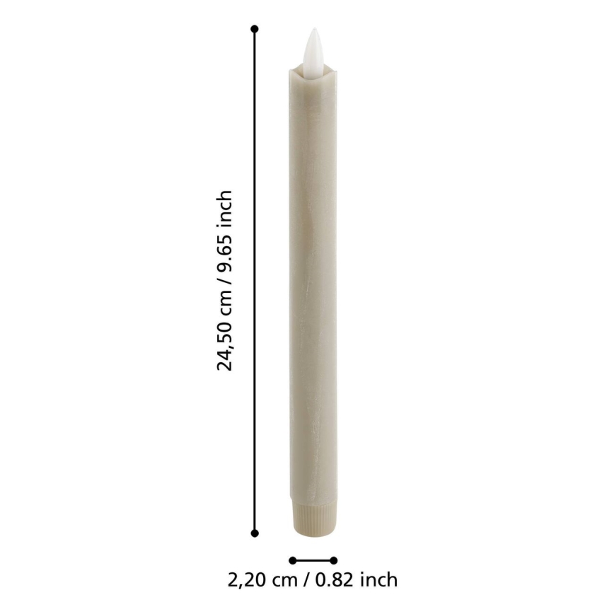Eglo - SET 2x LED Sveća LED/1xAAA 24,5 cm bež