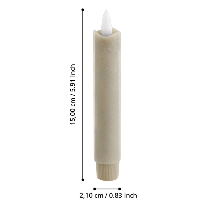 Eglo - SET 2x LED Sveća LED/1xAAA 15 cm bež