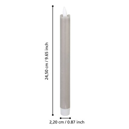 Eglo - SET 2x LED Sveća LED/1xAAA 24,5 cm sivo