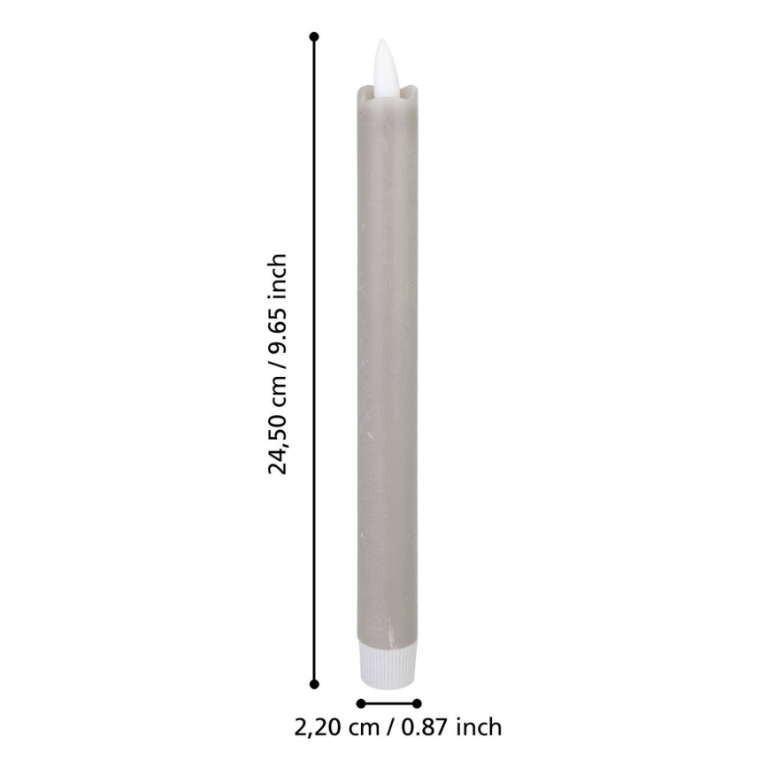 Eglo - SET 2x LED Sveća LED/1xAAA 24,5 cm sivo