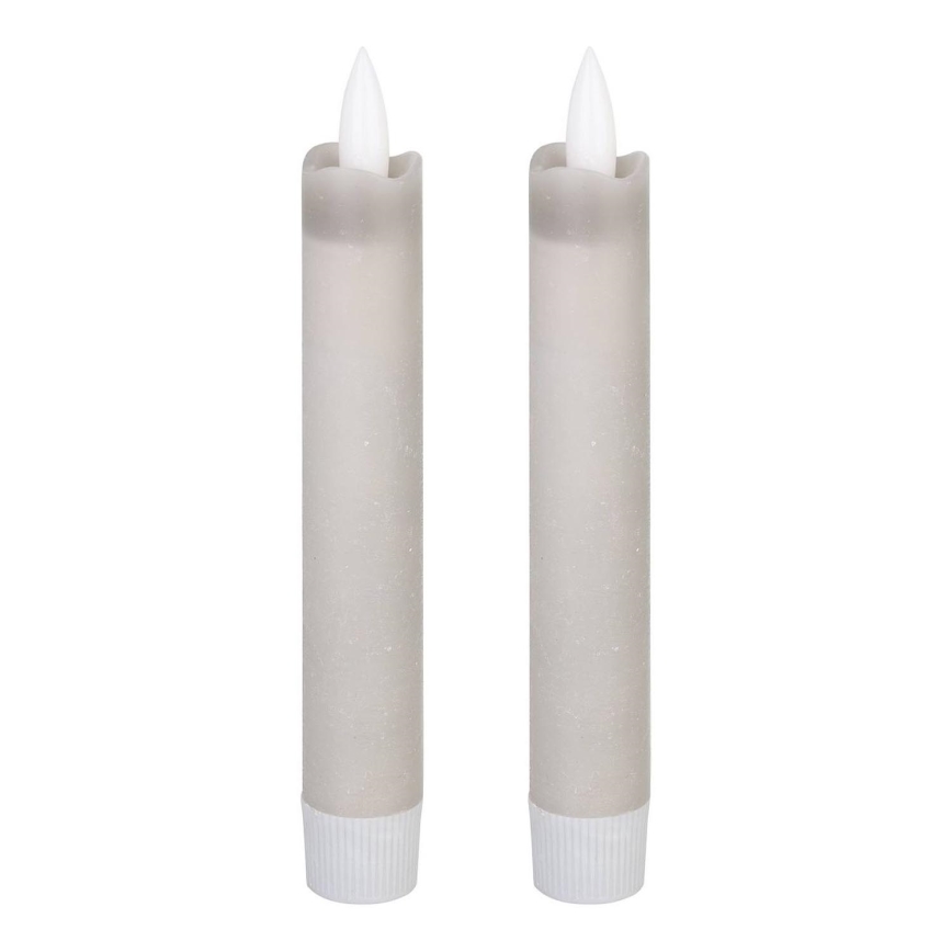 Eglo 422223 - SET 2x LED Sveća ANTANABE LED/1xAAA 15 cm sivo