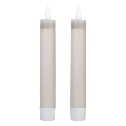 Eglo 422223 - SET 2x LED Sveća ANTANABE LED/1xAAA 15 cm sivo