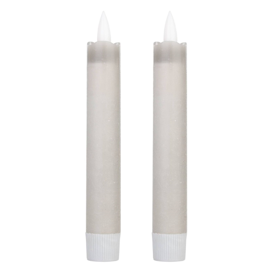 Eglo 422223 - SET 2x LED Sveća ANTANABE LED/1xAAA 15 cm sivo