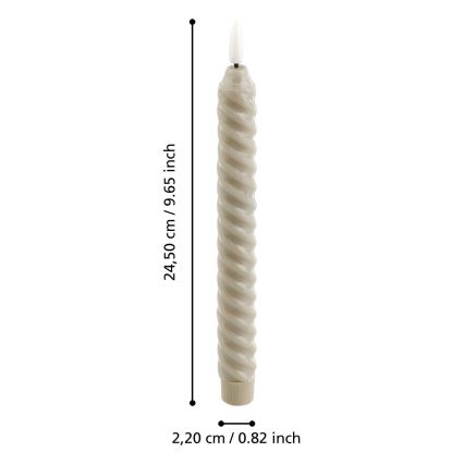 Eglo - SET 2x LED Sveća LED/1xAAA 24,5 cm bež