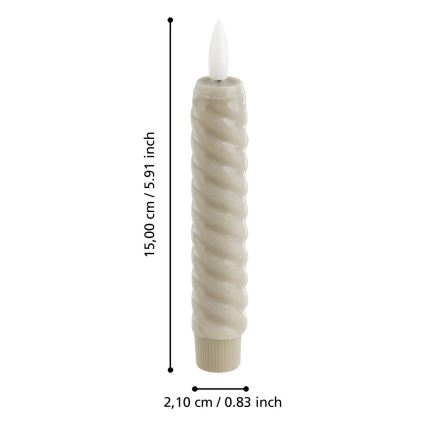 Eglo - SET 2x LED Sveća LED/1xAAA 15 cm bež