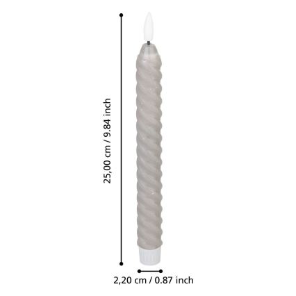 Eglo - SET 2x LED Sveća LED/1xAAA 25 cm sivo