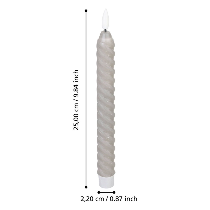 Eglo - SET 2x LED Sveća LED/1xAAA 25 cm sivo