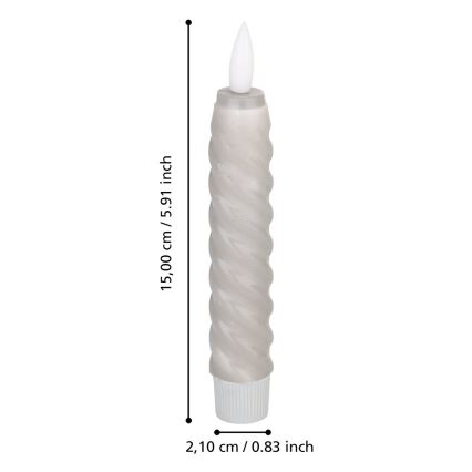 Eglo - SET 2x LED Sveća LED/1xAAA 15 cm sivo