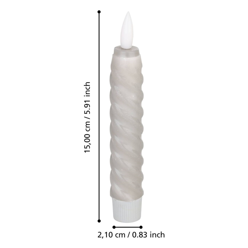 Eglo - SET 2x LED Sveća LED/1xAAA 15 cm sivo