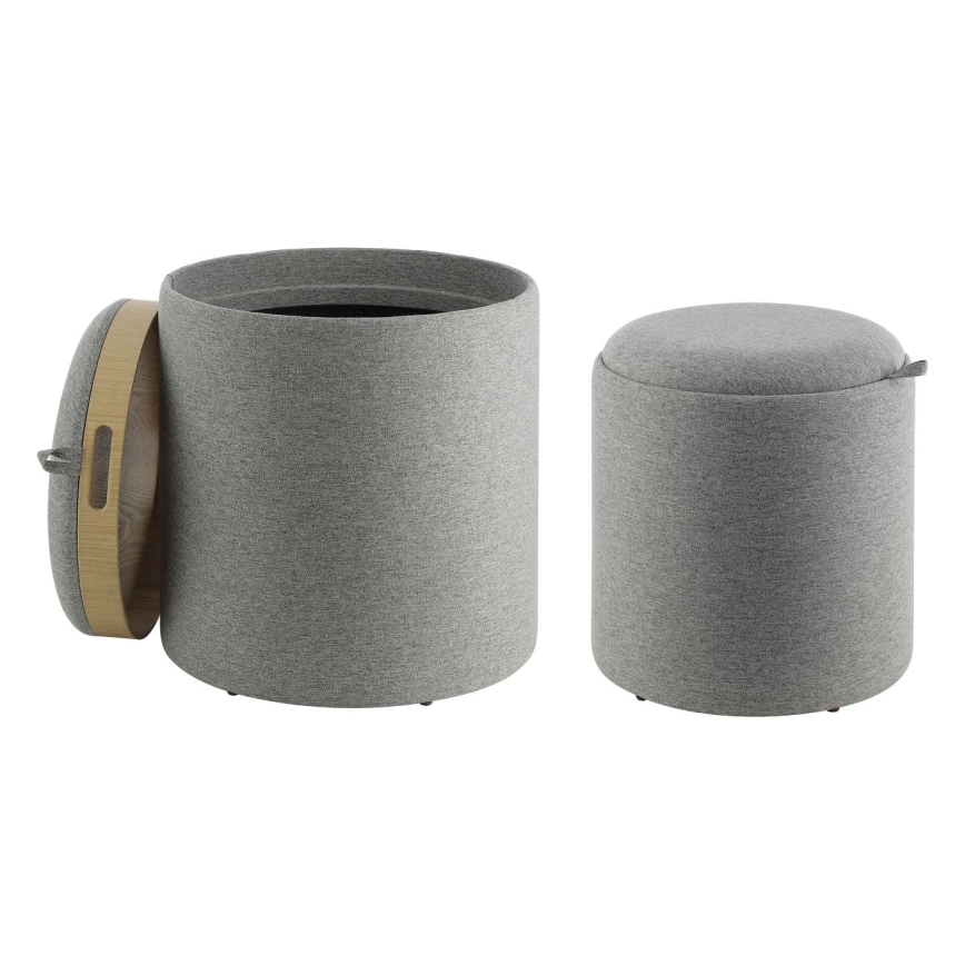 Eglo - Set od 2 taburea, prečnik 34,5/39 cm, siva