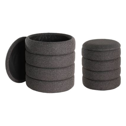 Eglo - SET 2x taburet, prečnik 33,5/40 cm, crne boje