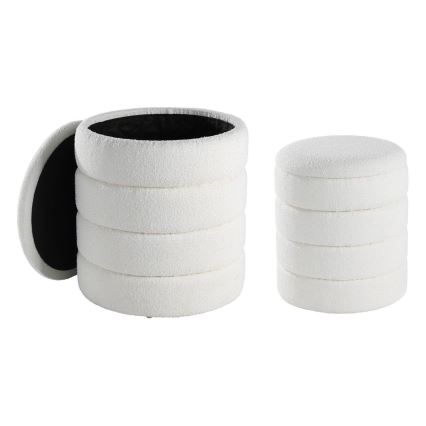 Eglo - Set od 2 taburea, prečnik 33,5/40 cm, bela