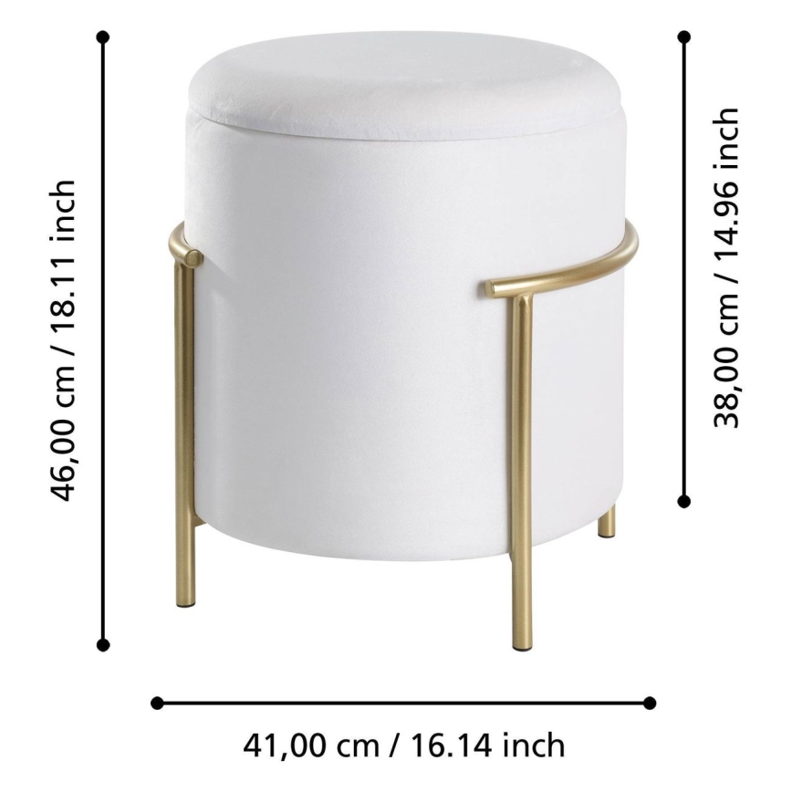 Eglo - Tabure 46x41 cm bela/zlatna