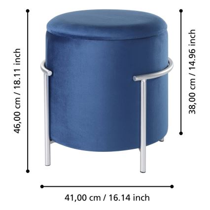 Eglo - Hoklica 46x41 cm plava/krom