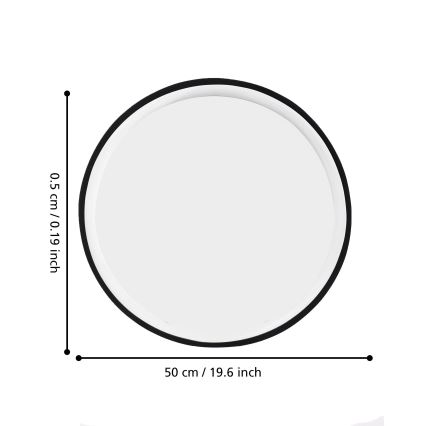 Eglo 425042 - Zidno ogledalo BANI prečnika 31 cm crno
