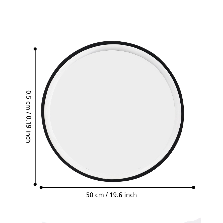 Eglo 425042 - Zidno ogledalo BANI prečnika 31 cm crno