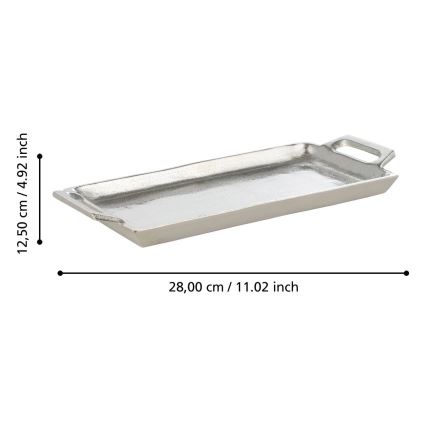 Eglo - Dekorativni poslužavnik 12,5x28,5 cm krom