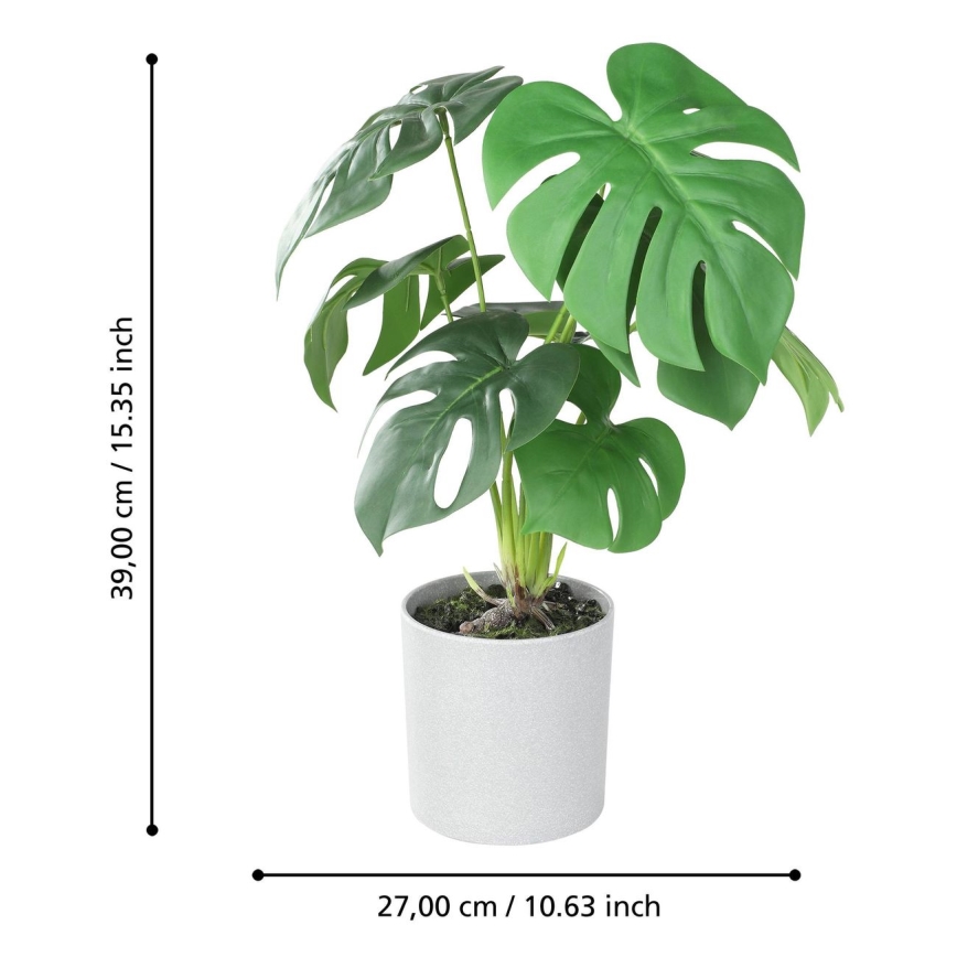 Eglo - Veštačka biljka u tegli za cveće 42x30 cm monstera
